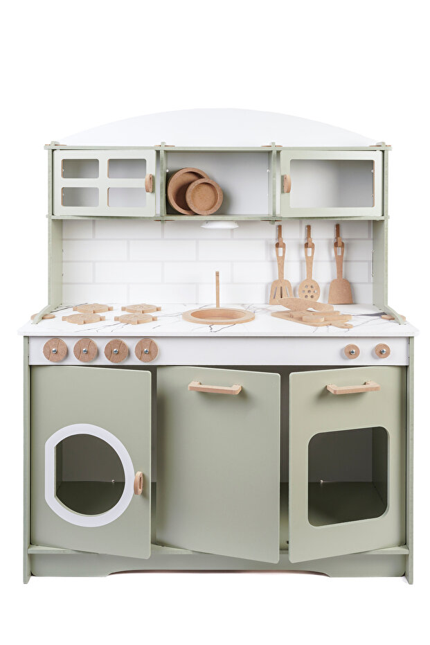 Wooden Large Kitchen 9 Piece Serving Set - 4