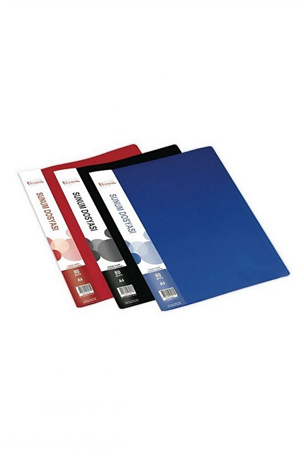 80's Presentation File 3 Pieces (Black-Red-Blue)
