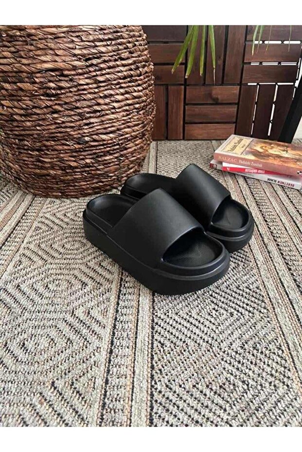 Sonimix High Sole Women's Flat Slippers - Single Striped