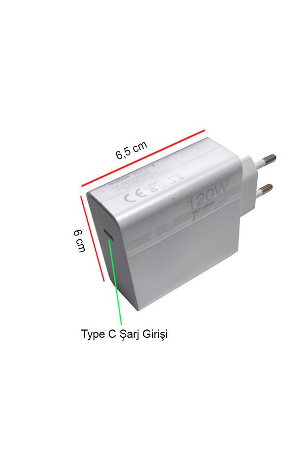 120w fast hızlı şarj kısa devre ve yüksek voltaj korumalı type c adaptör - 3