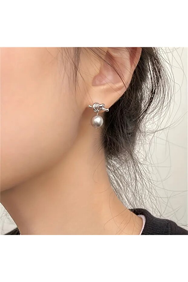 Minimal Düğüm İnci Küpe - 1