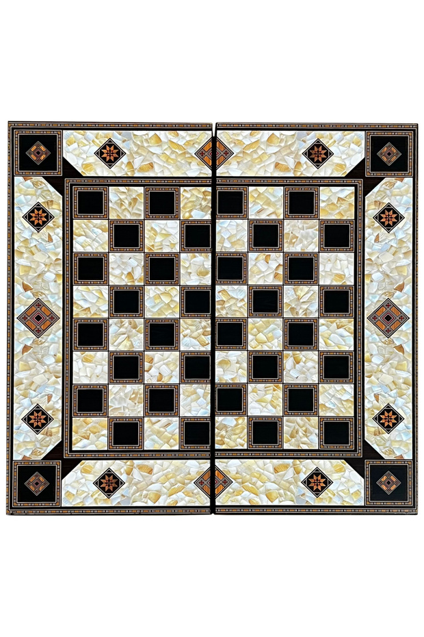 Marble Marble Patterned Coating Backgammon Medium Size 44 X 44 cm - 3