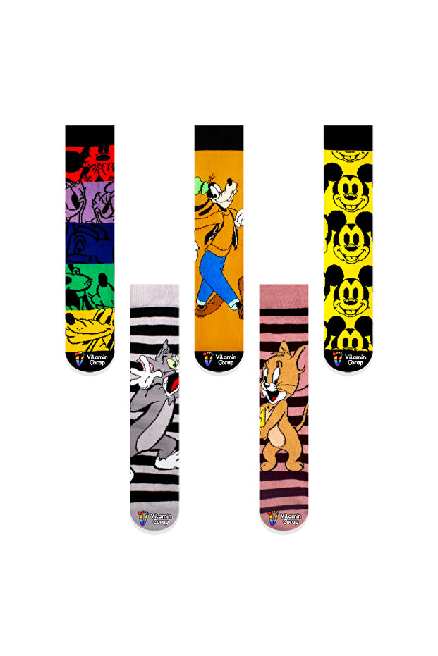 Set of 5 Mickey Family Colorful Socks