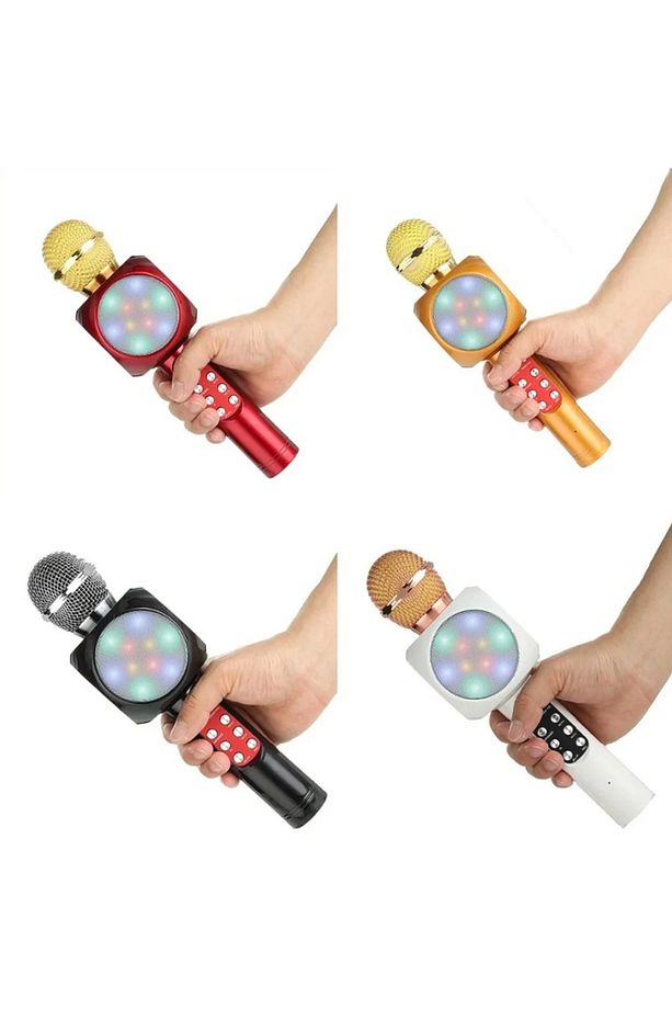 Karaoke Mikrofon , Bluetooth Özellikli  Çocuk Mikrofonu Karaoke Işıklı Mikrofon - 1
