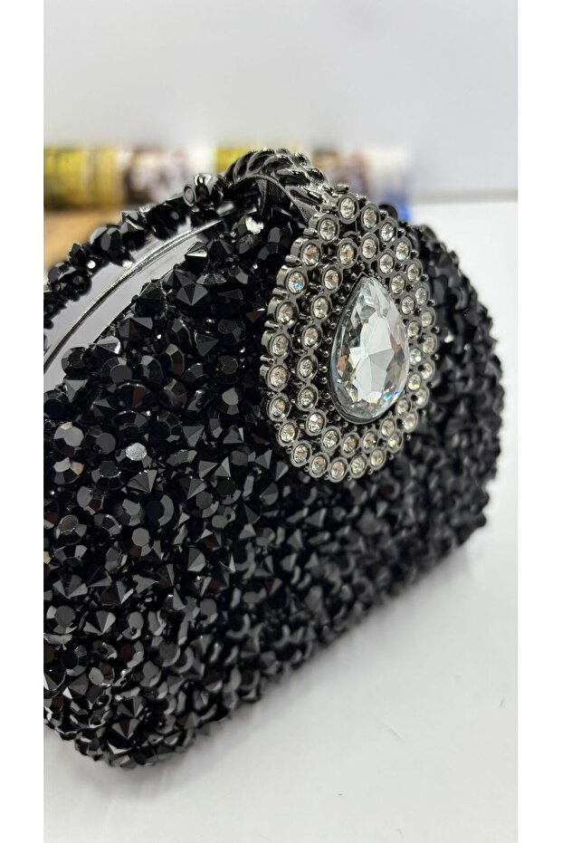 حقيبة فستان سهرة ذات جودة عالية باللون الأسود - 4