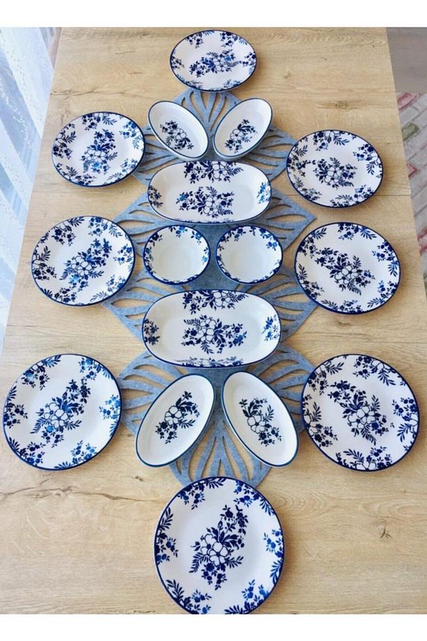 Jasmine Pattern 8 Kişilik 16 Parça Kahvaltı Takımı - 1