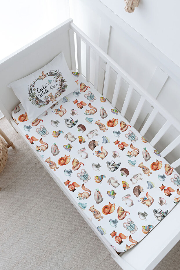 Baby Size Fitted Sheet Set - Iconic Series - Forest Animals