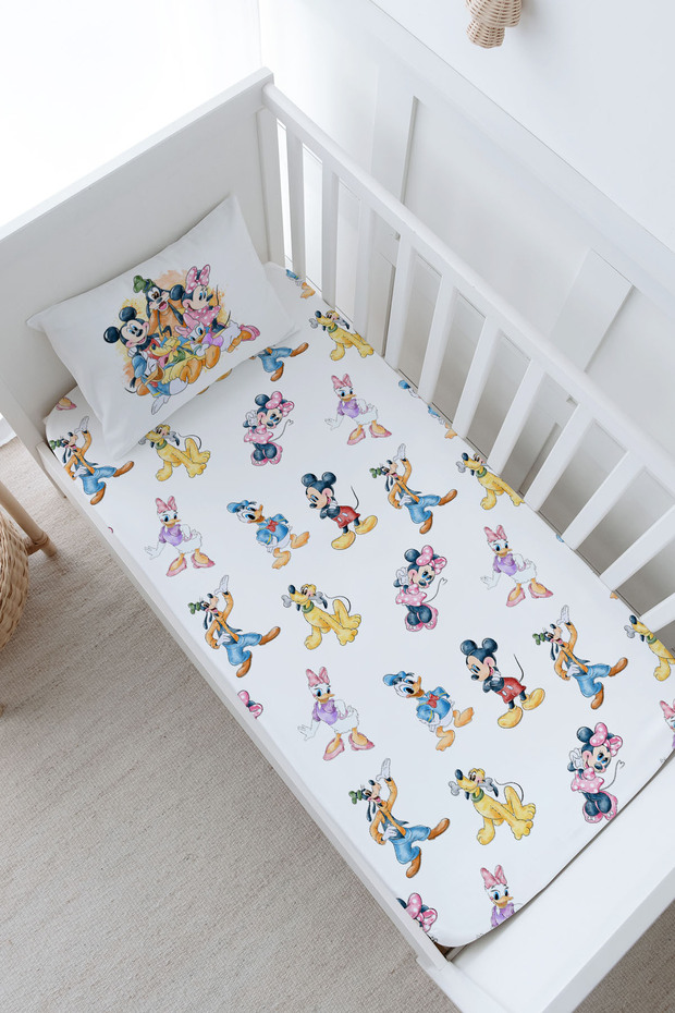 Baby Size Fitted Sheet Set - Cartoon Series - Mickey and Friends