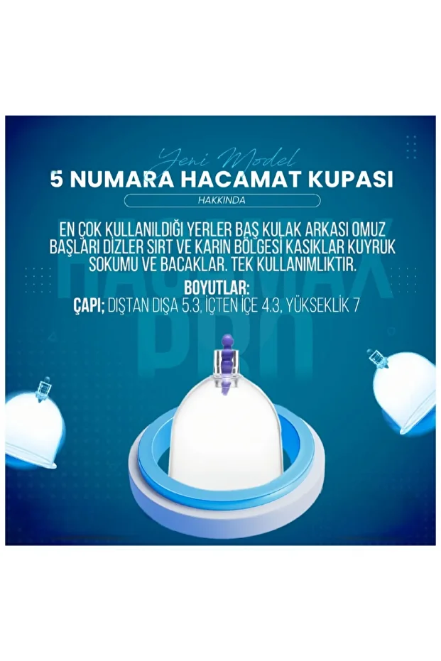 15'li Kupa Seti - 10 Adet 6 Numara 5 Adet 5 Numara Hacamat Kupası - 3