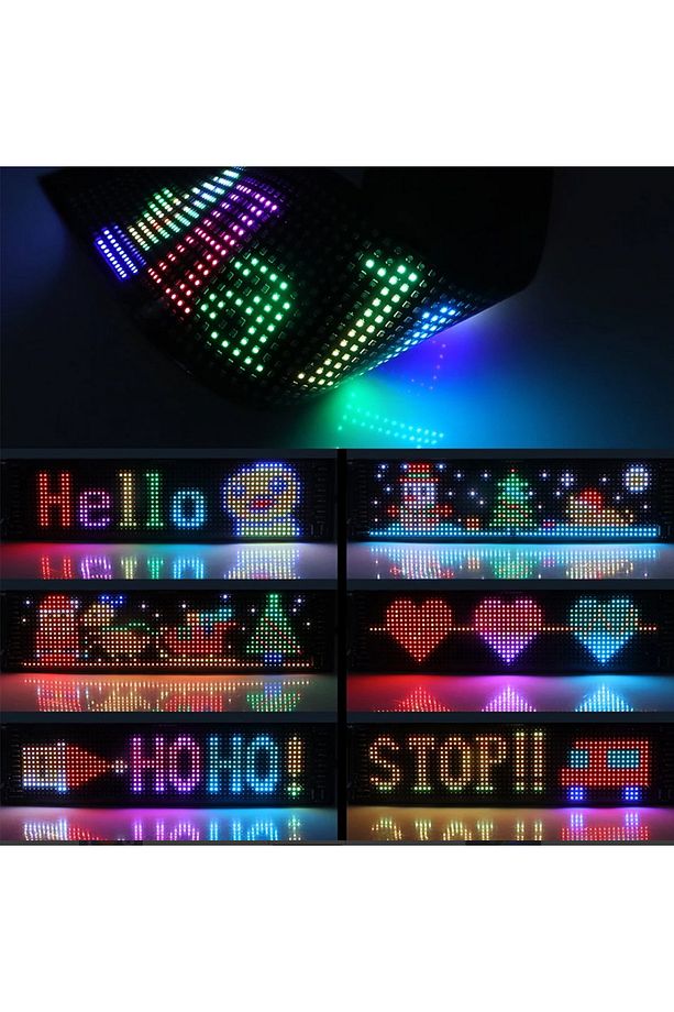 Akıllı Usb Basit Programlanabilir Katlanabilir Bluetooth Led Kayan Yazı Tabela 7-17 cm. - 3