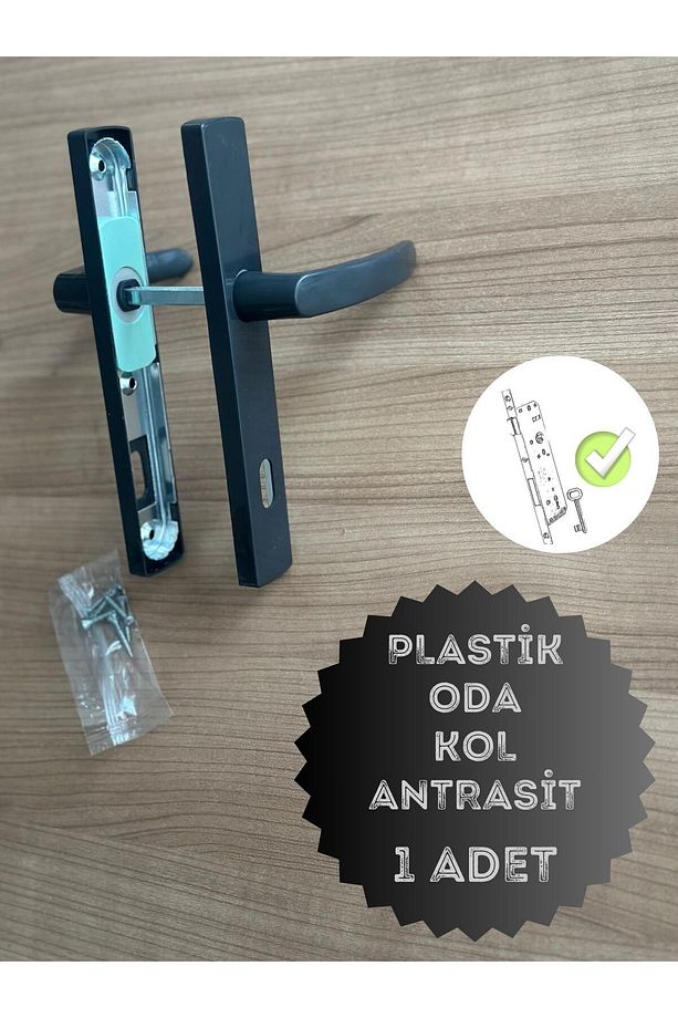 Pvc Pimapen Plastik Kapı Kolu (ODA) Plastik Kapı Kolu / Antrasit 1 Adet - 1