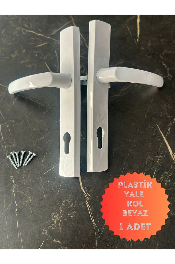 Pvc Pimapen Plastik Kapı Kolu Balkon/tuvalet(WC)/banyo (BAREL YUVALI) / Beyaz 1 Adet - 2