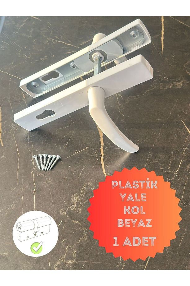 Pvc Pimapen Plastik Kapı Kolu Balkon/tuvalet(WC)/banyo (BAREL YUVALI) / Beyaz 1 Adet - 1