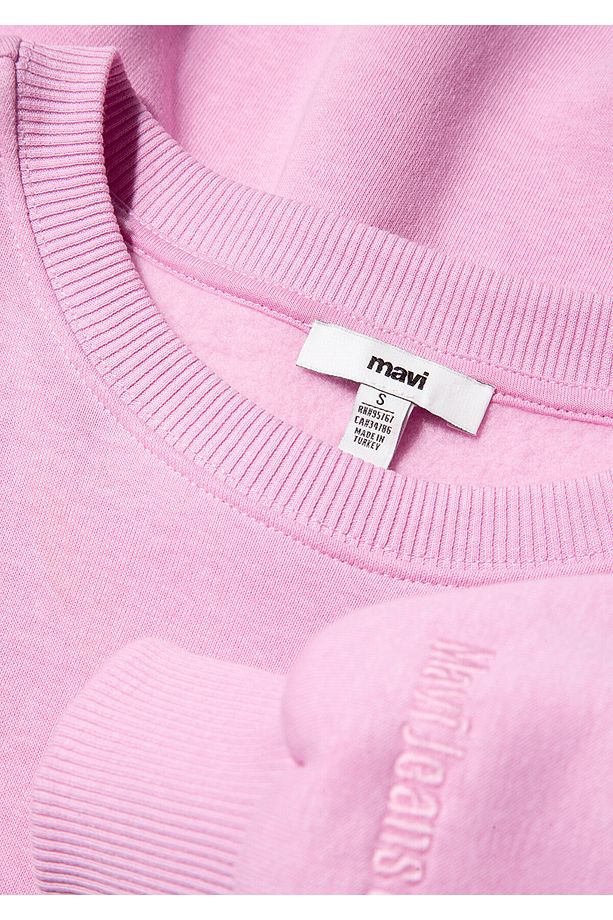 Bisiklet Yaka Pembe Basic Sweatshirt 1610198-71117 - 8