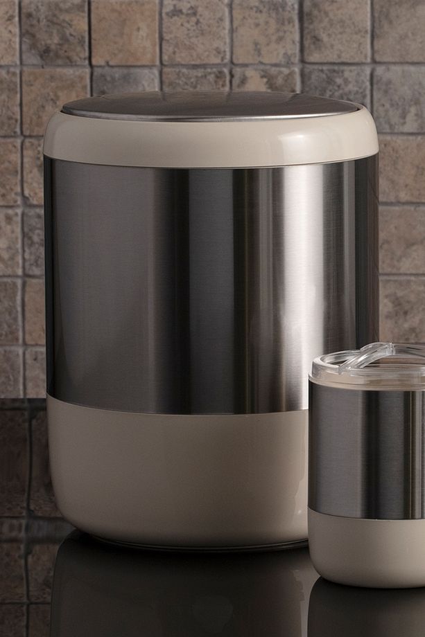 Lima Döner Kapaklı Banyo Mutfak Ofis Çöp Kovası Bej - 4