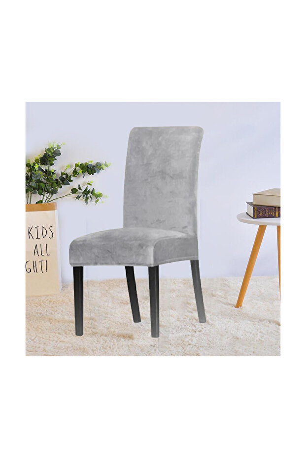 Silk Velvet Chair Cover Elastic Standard 6 Pieces