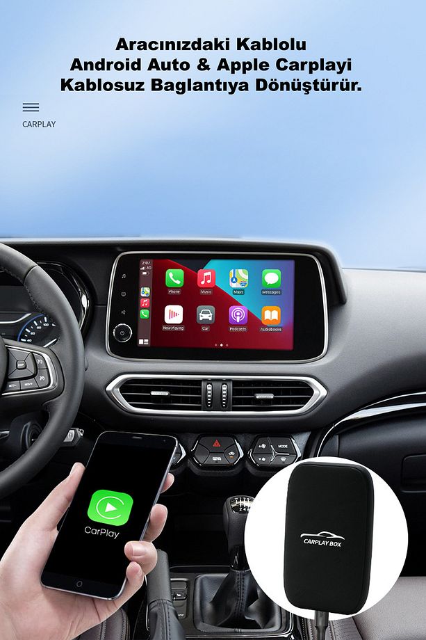 Kablosuz Carplay Dönüştürücü Youtube Netflix Carplay & Android Auto - 3