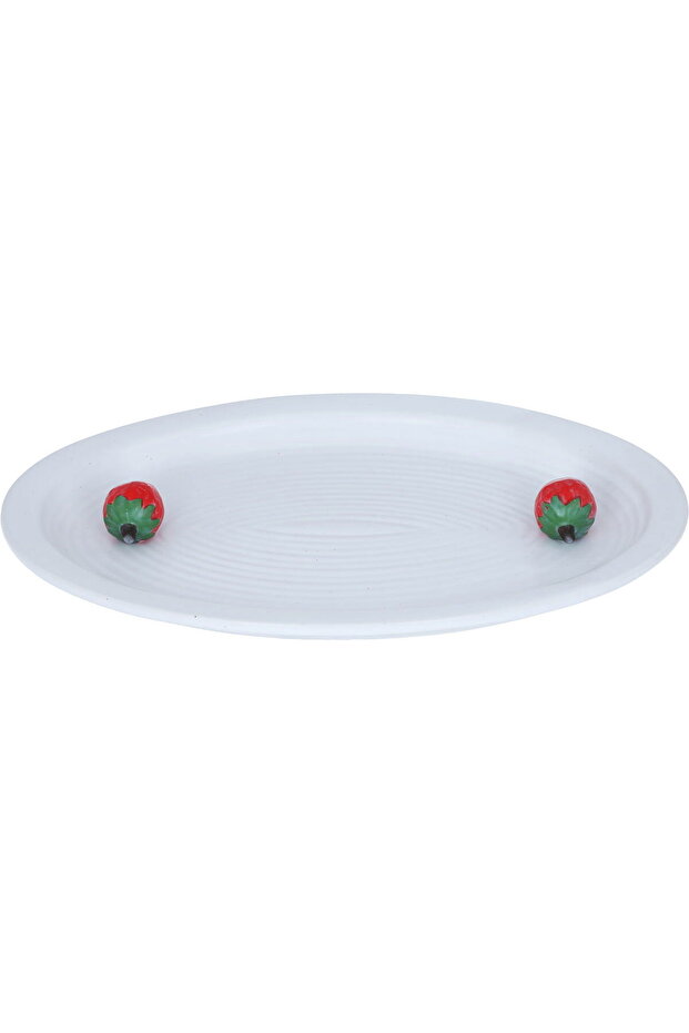 Al Saif Gallery Porcelain Serving Plate, 35.9 x 25.7 x 4.3 cm, Round - White