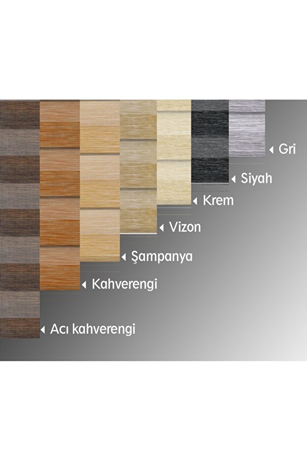 Kahverengi Kırçıllı Dilimli Bambu Zebra Perde - 4