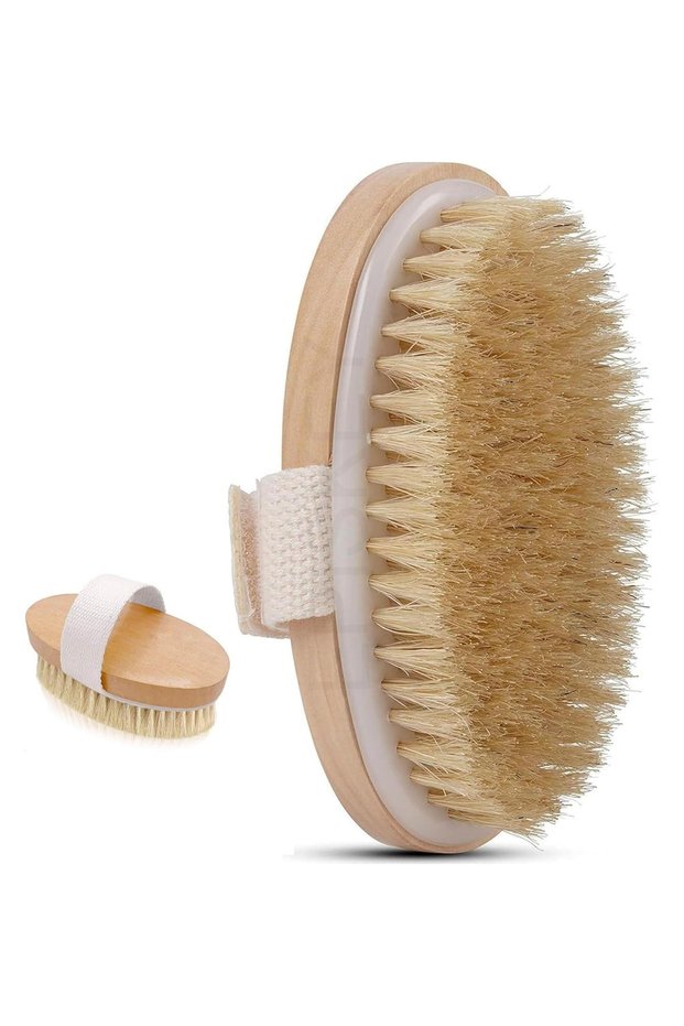 Horsehair Natural Dry Body Cleansing Loofah Exfoliating Silk Scrub Cellulite Massage Brush Stone