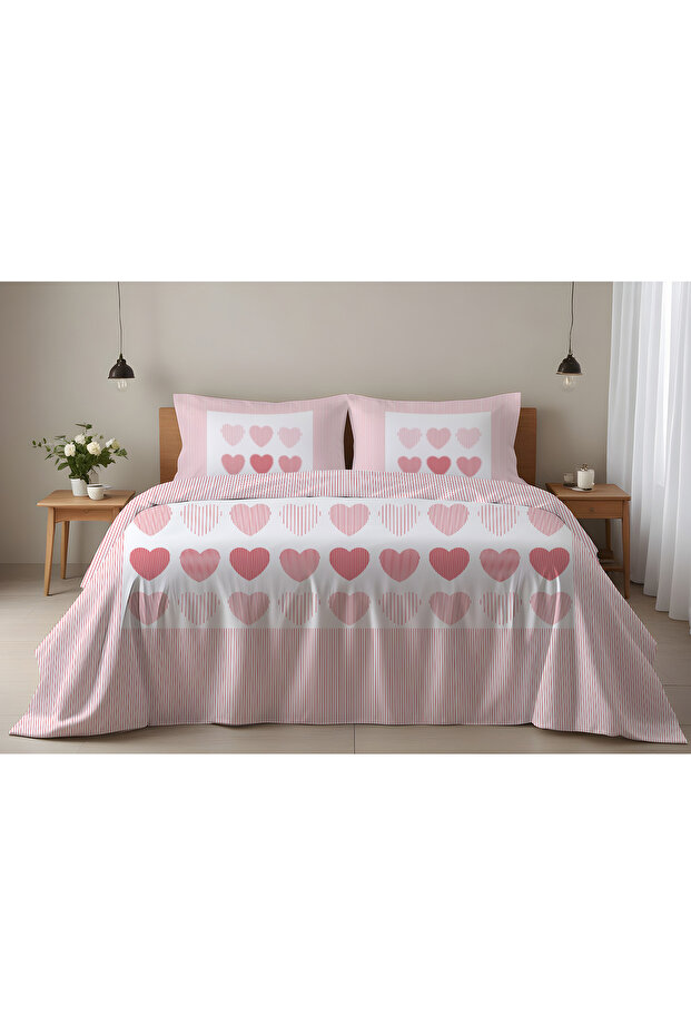 Valentine's Day Special Double Cotton Duvet Cover Set 200X220 cm Double-Sided Printed