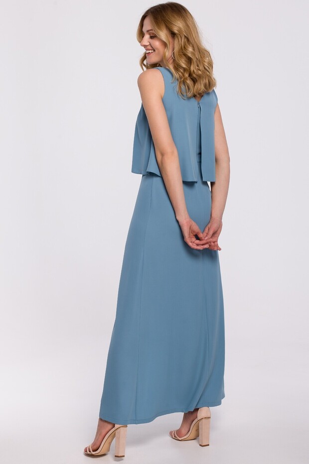 Rochie maxi cu volan in partea de sus - 3