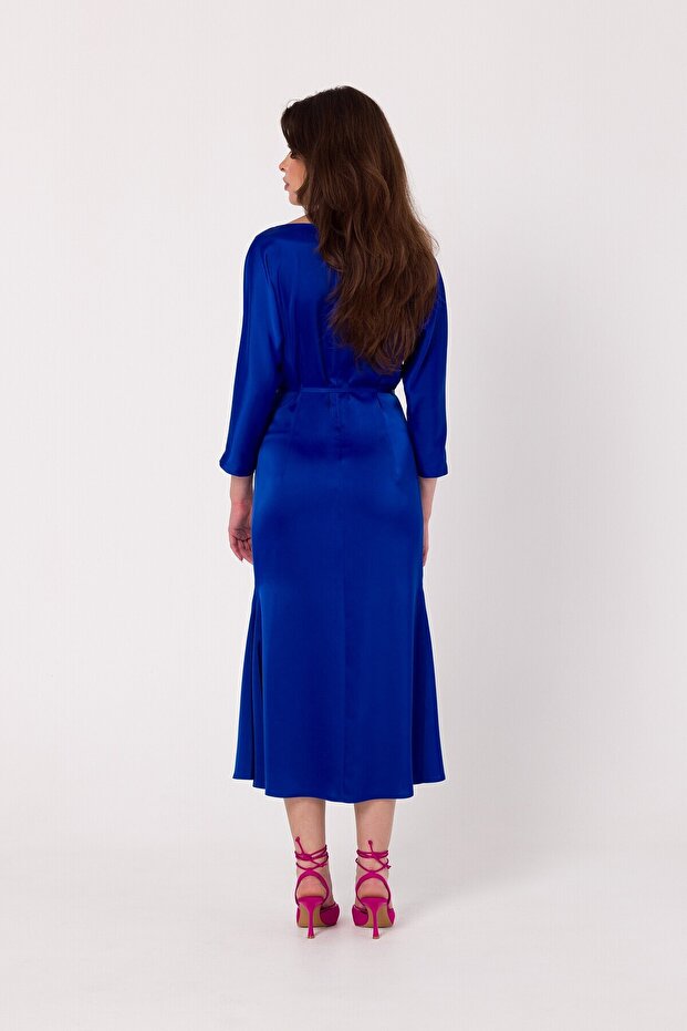 Rochie midi cu centură în talie - 2