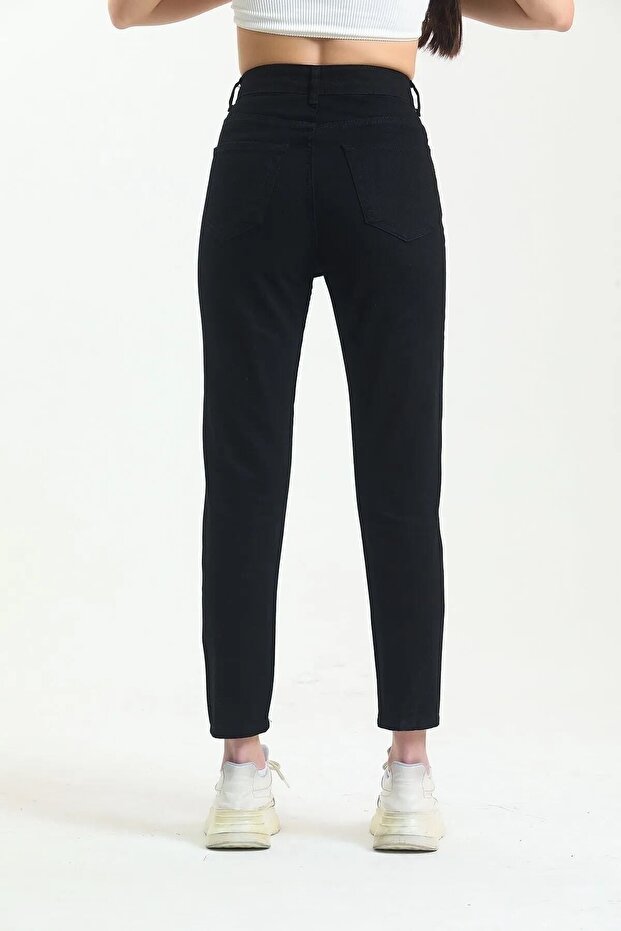 Mom Black High Waist Stretchy Pants