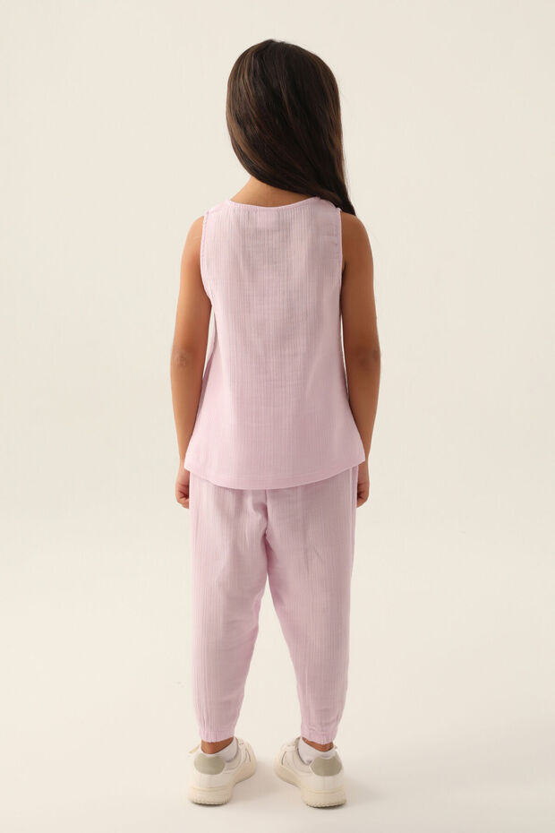 Devojčin ljubičasti pidžama set - 5