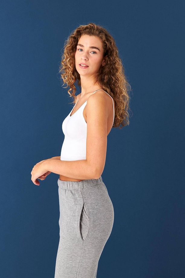 V Yaka İnce Askılı Seamless Crop Büstiyer A0130-K10 - 4