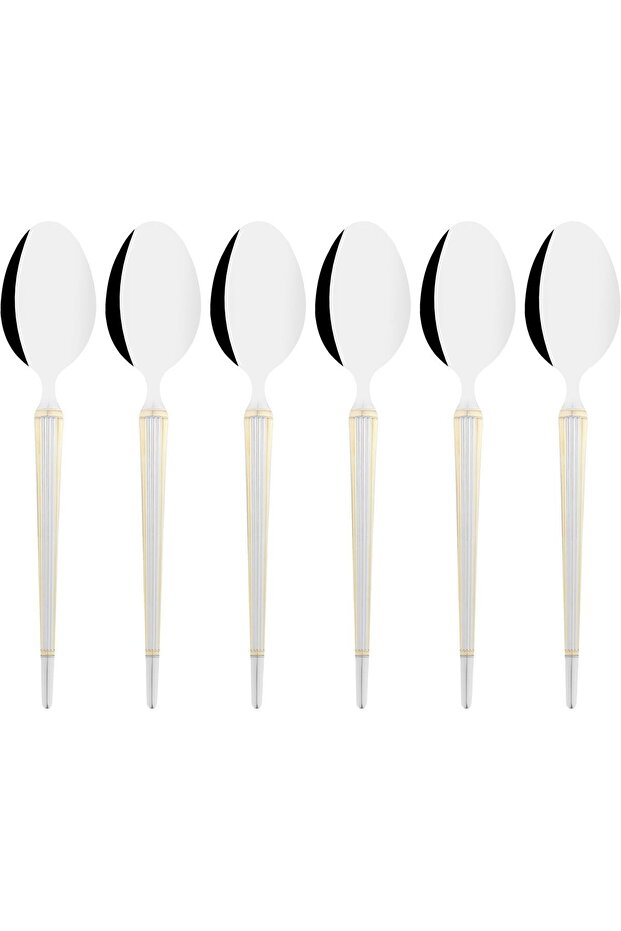 Al Saif Gallery Steel Tea Spoons Set, 6 Pieces - Silver