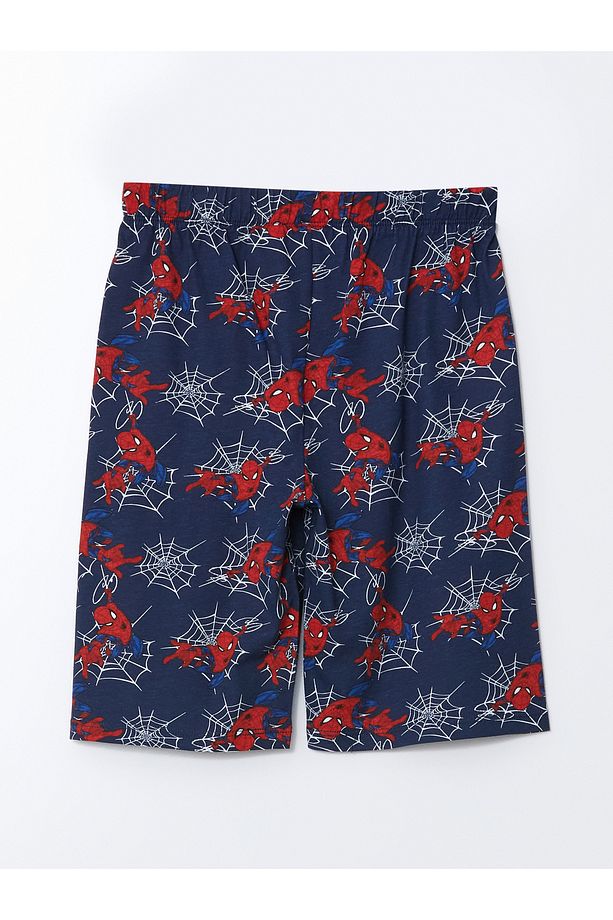 Bisiklet Yaka Spiderman Baskılı Erkek Çocuk Şortlu Pijama Takımı - 7