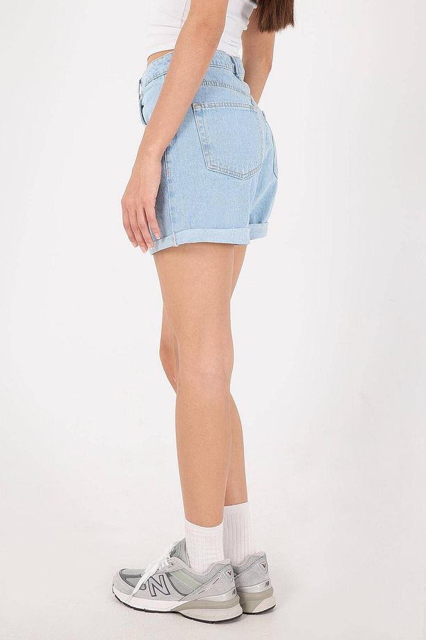 Katlama Paça Cepli Denim Şort Ş8607-PNM - 5