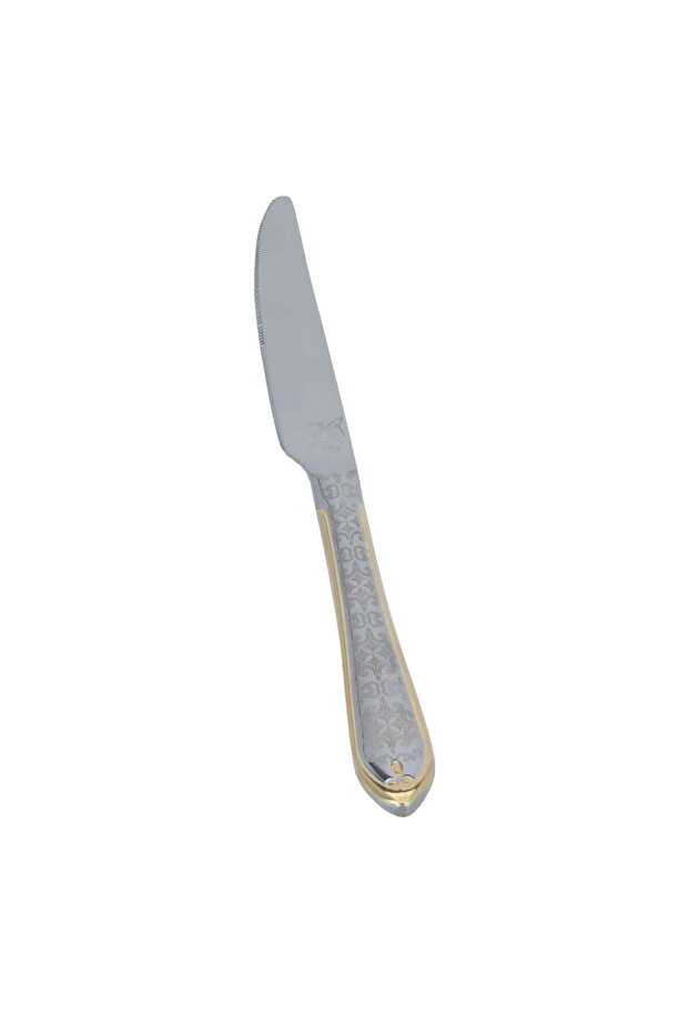 Al Saif Gallery steel knife set, 6 pieces, engraved with gold-silver script