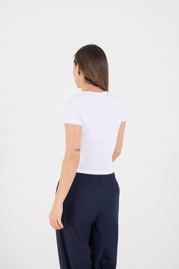 Kısa Kollu Basic T-shirt - 4