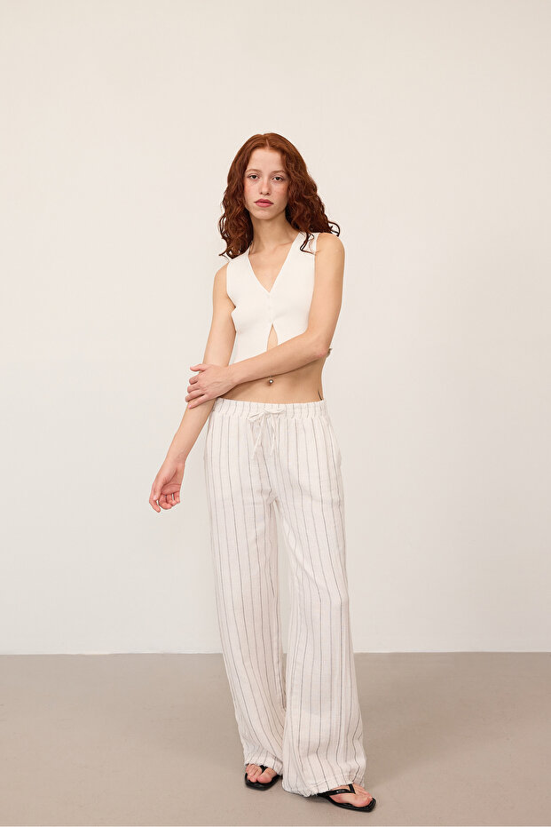 High Waist Striped Wide Leg Pants Pn13730-L4
