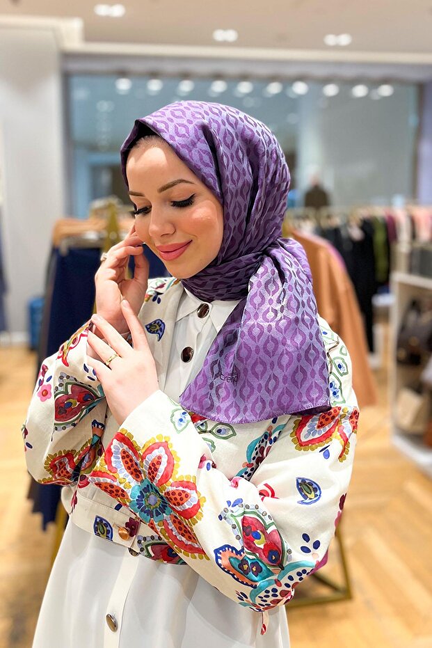 Trend Lia Shawl - Cotton - Ats2Lıa-2339 - Purple