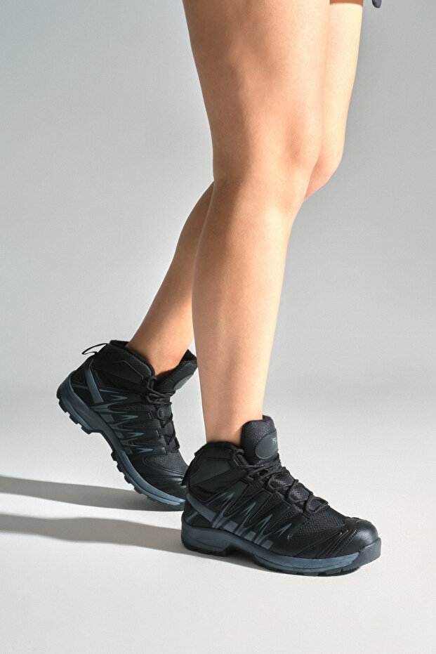 Unisex Siyah Rahat Kalıp Bağcıklı Trekking Bot - 4