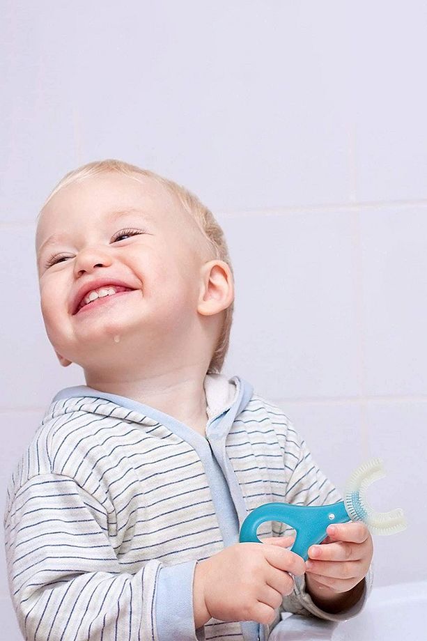 Bebek Diş Fırçası Pembe 2-6 Yaş U Şeklinde Diş Arayüz Fırçası Ortodontik Yumuşak Çocuk Diş Macunu - 7