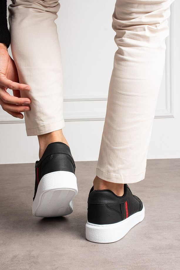 Erkek Delikli Siyah Beyaz Günlük Sneaker Ayakkabı 525 - 4