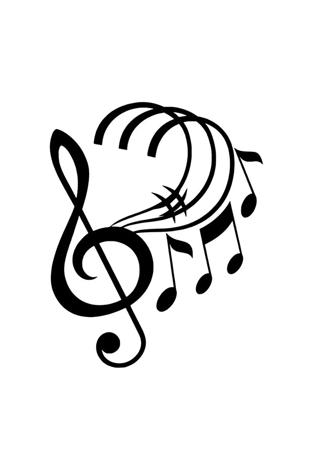 Music and Sheet Music Sticker Auto Engine Laptop Wall Foil Sticker 40 X 48 cm