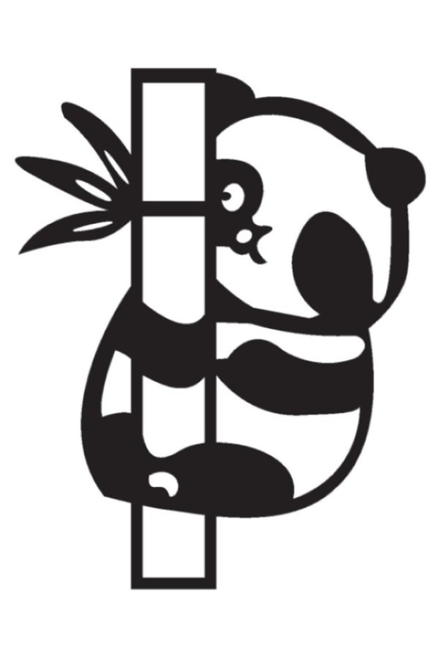 Panda and Bamboo Sticker A+ Quality 10 X 13 cm Durable