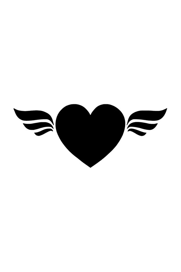Winged Heart Wall Decor Sticker 40 X 16 cm