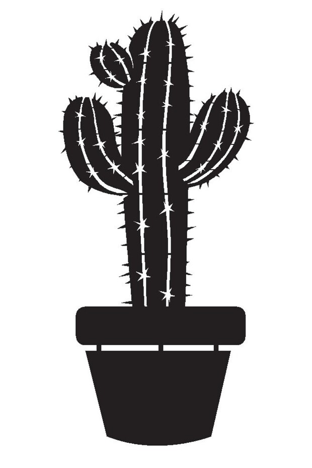 Pot Flower Cactus Sticker (Type 4) 30 X 66 cm