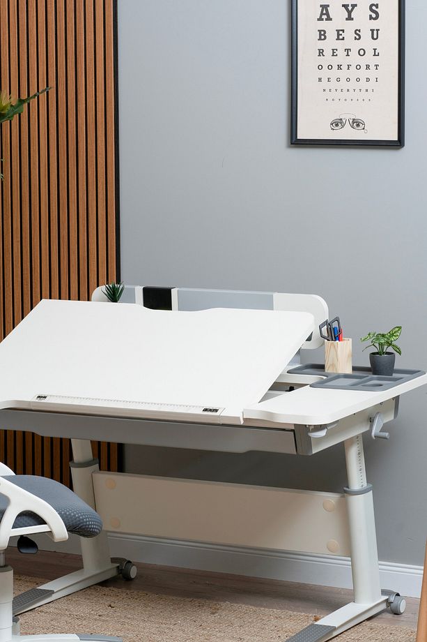 Yükseklik Ve Eğim Ayarlı Sirius Premium Plus Bilgisayar Ve Çalışma Masası Seti Ekru/gri - 3