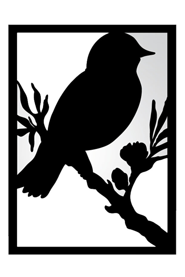Bird on Branch Wall Decor Quality Quality Sticker 30 X 45 cm