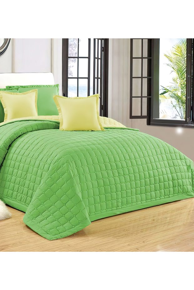 Compressed two-sided Comforter Set Duble Size Tow color, 6 Pieces, King Size