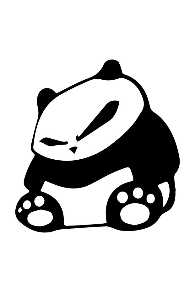 Angry Panda Quality Sticker 10 X 10 cm