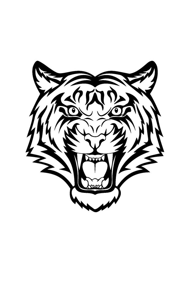 Tiger Head Wall Decor Quality Quality Sticker 40 X 40 cm