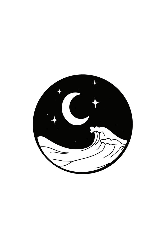 Night Moon and Stars Wall Decor Sticker A+ Quality 40 X 40 cm Durable